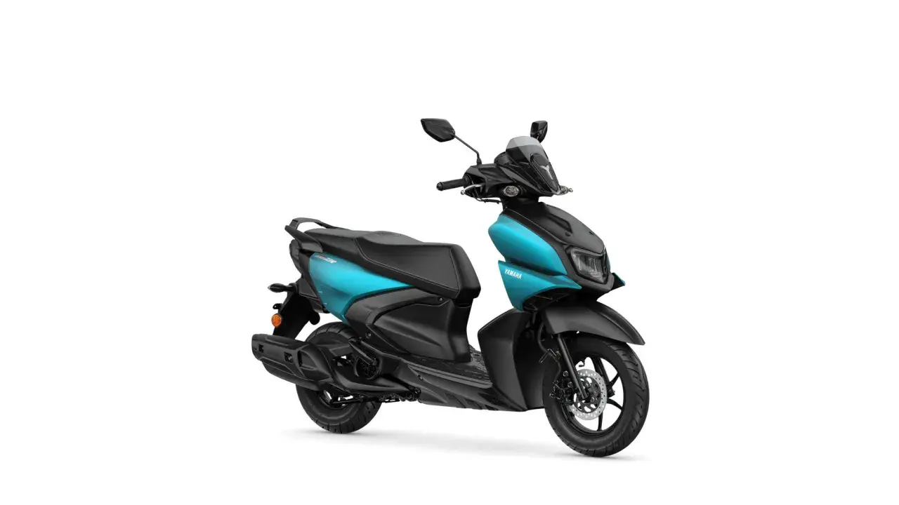 Scooter Yamaha Ray ZR azul turquesa y negro, con diseño deportivo y moderno.